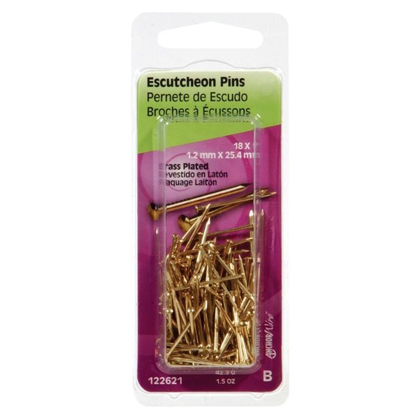 Hillman 1 x 18 in. Brass Plated Escutcheon Pins 5123831